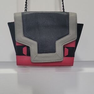 Stylish Black, Gray, and Red Women's Bag